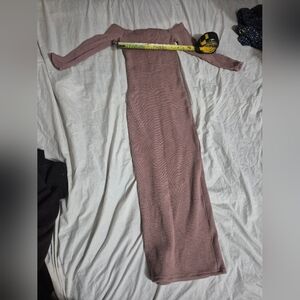 Zara Mauve Ribbed Maxi Skirt